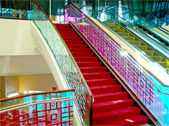 Spencer Fabrications Decorative Glass Rail with Mirror Finish Stainless Steel Accents