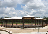 Bleacher Shelter with Canvas Roof